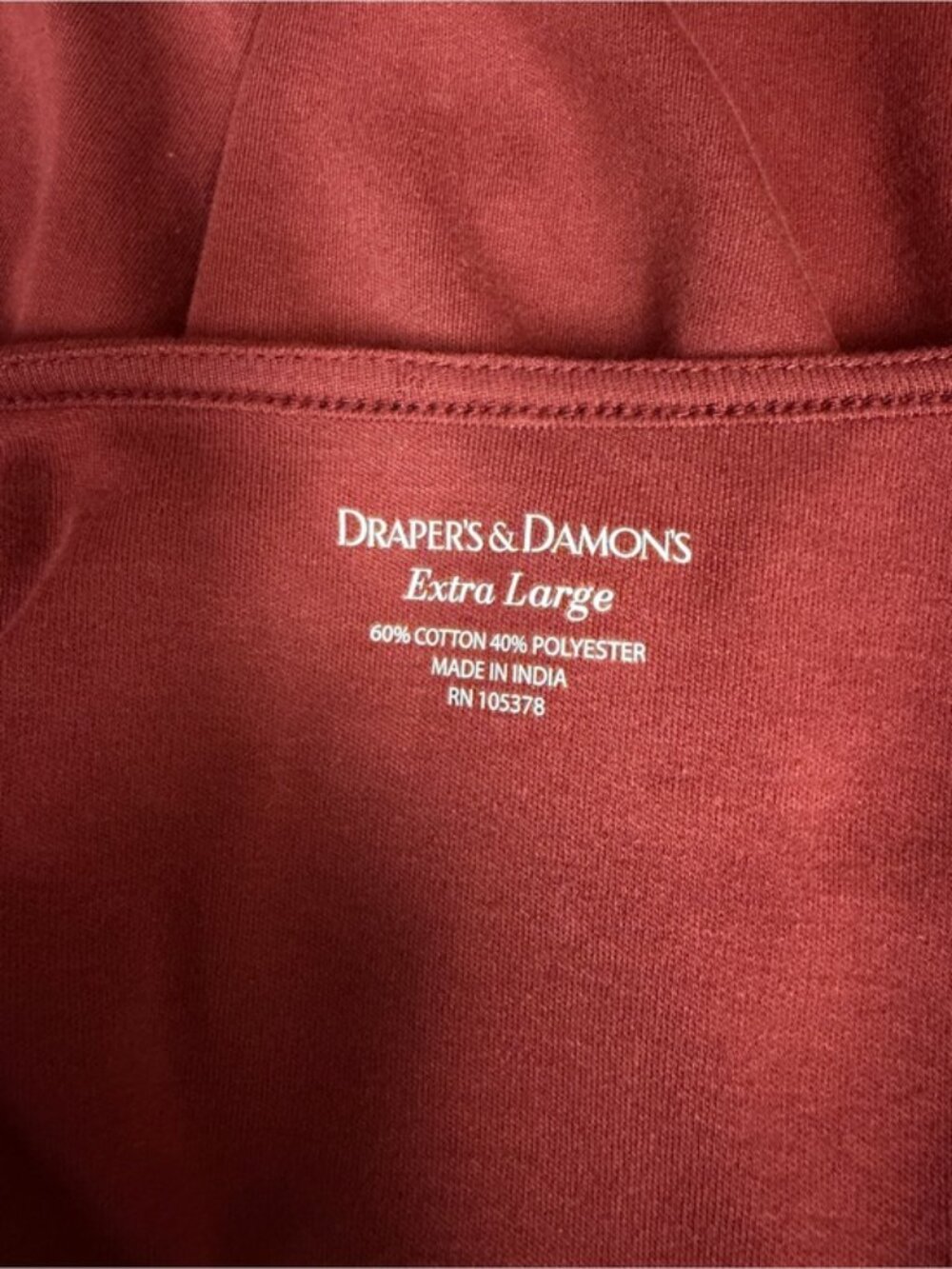 Draper’s & Damon’s Burgundy Embroidered Boho Tunic Top XL Floral - Picture 9 of 11